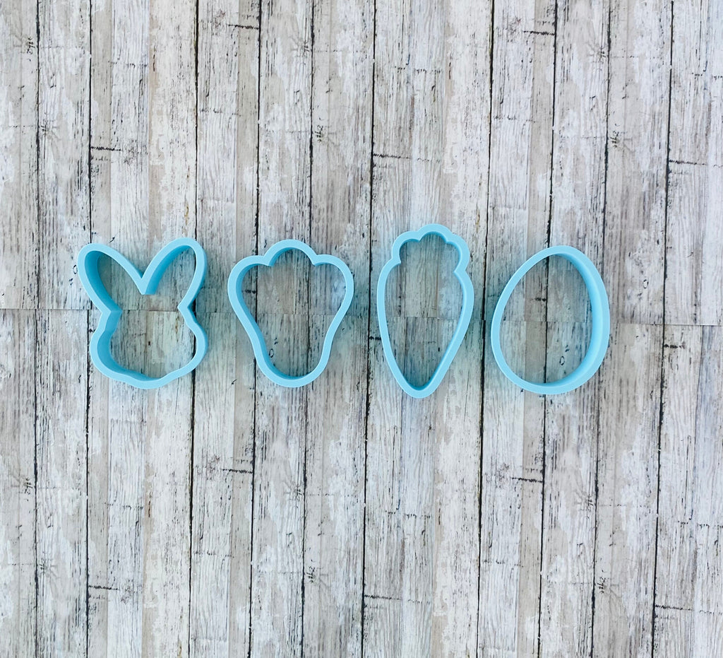 Easter Cookie Cutter Set, egg cutter, animal cutter, carrot cutter, bunny foot cutter, bunny head cutter
