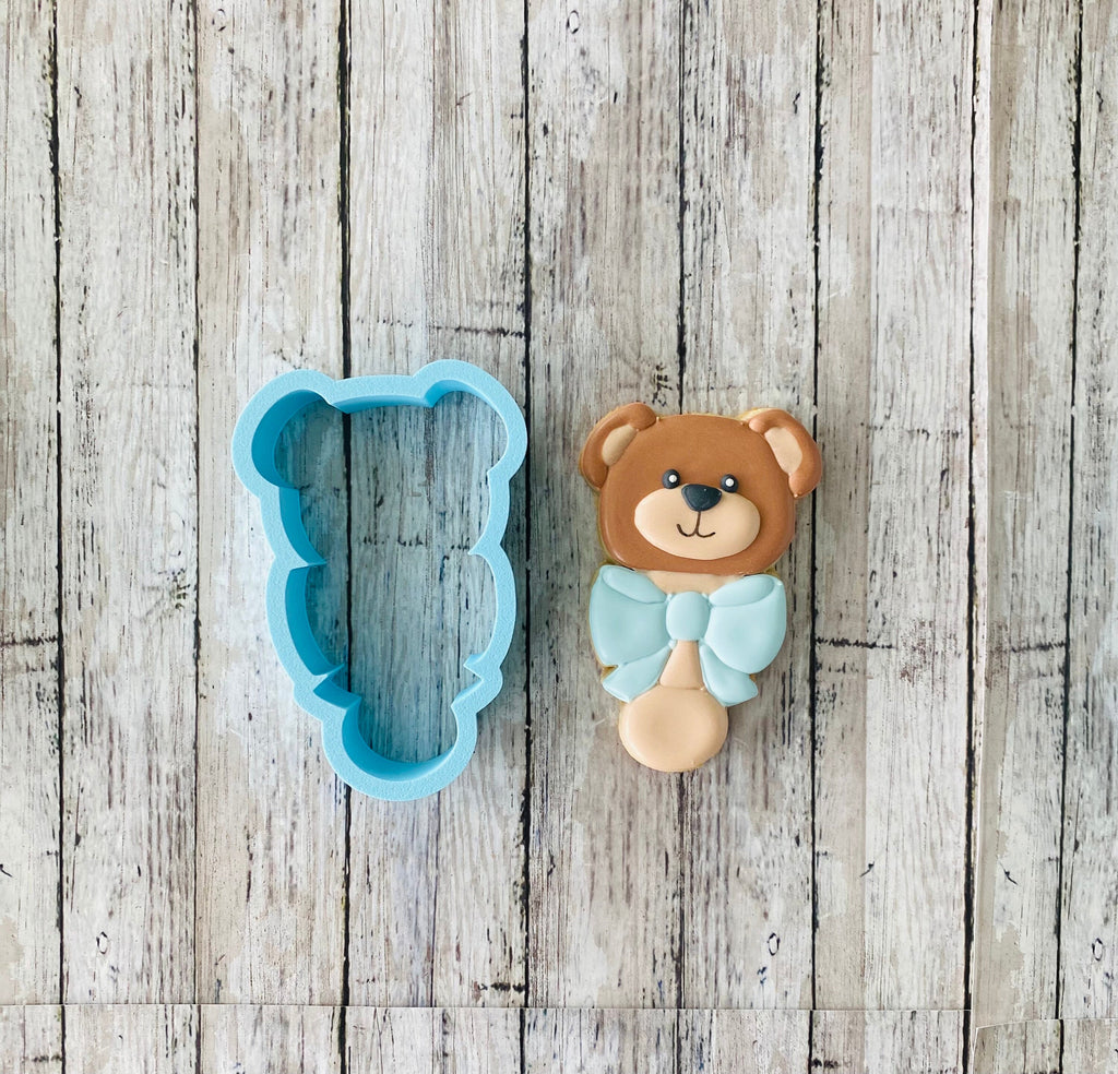 Bear Baby Shower Cookie Cutter, bear cutter, baby shower cutter, bear balloon cutter, bear rattle cutter, baby bib cutter, onesie cutter
