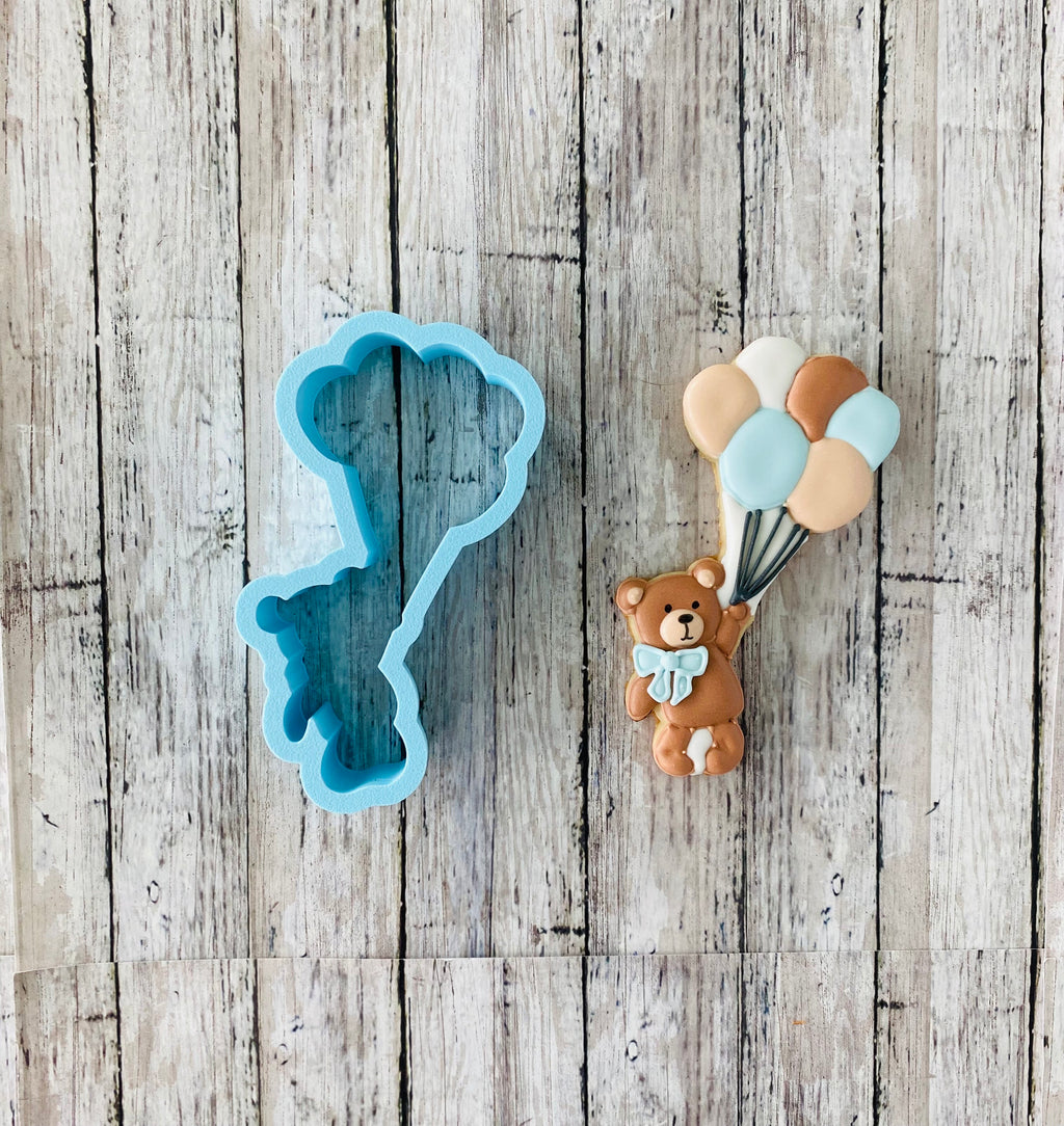 Bear Baby Shower Cookie Cutter, bear cutter, baby shower cutter, bear balloon cutter, bear rattle cutter, baby bib cutter, onesie cutter