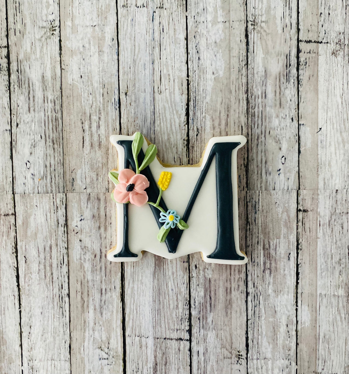 Floral M Cookie Cutter, Floral Cutter, leaves cutter, Mother's Day cutter, Letter cutter, wedding cutter