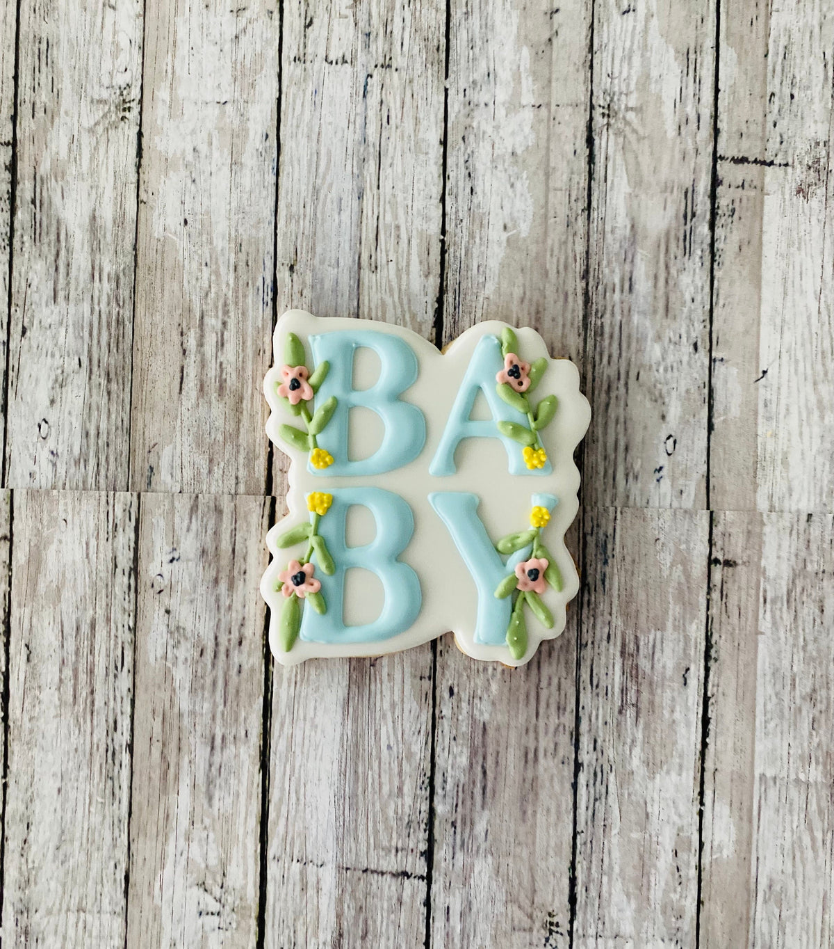 Floral Baby Cookie Cutter,  baby cutter, baby shower cutter, word baby cutter