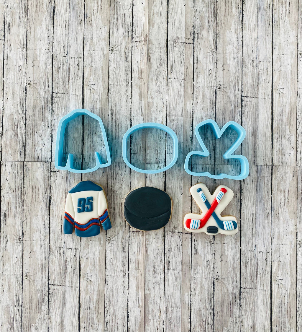 Hockey Cookie Cutter, jersey cutter, puck cutter, hockey sticks cutter, sports cutter, ice cutter