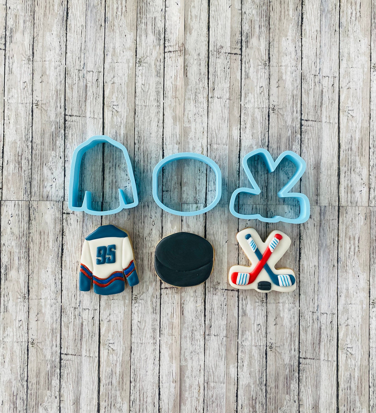 Hockey Cookie Cutter, jersey cutter, puck cutter, hockey sticks cutter, sports cutter, ice cutter