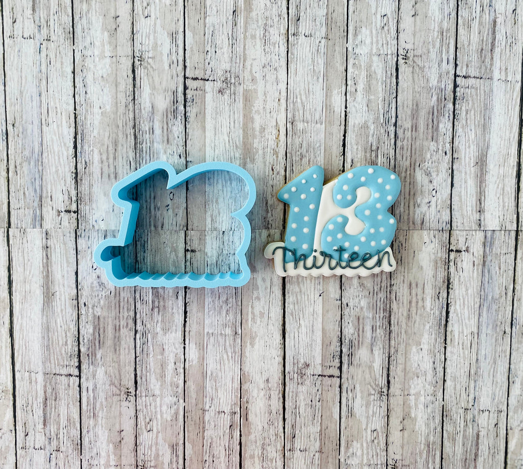 Thirteen Number Cookie cutters, birthday cutters, counting cutters