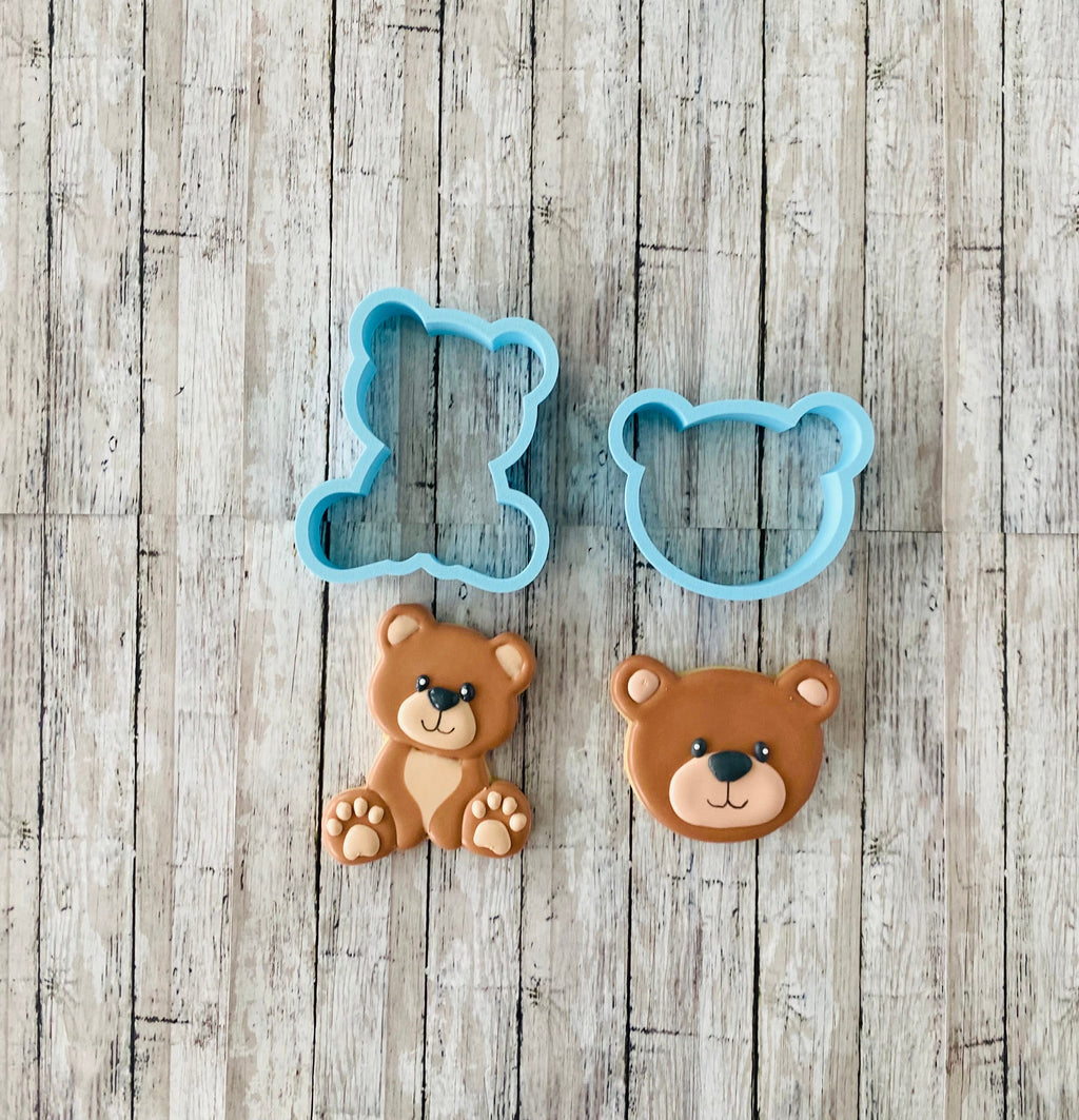 Teddy Bear Cookie Cutter, bear cutter, brown bear cutter, baby shower cutter, baby boy bear cutter, animal cutter, bear head cutter