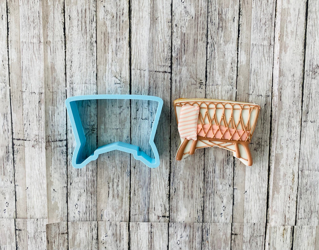 Bassinet Cookie Cutter, baby bed cutter, crib cutter, baby shower cutter, baby cutter