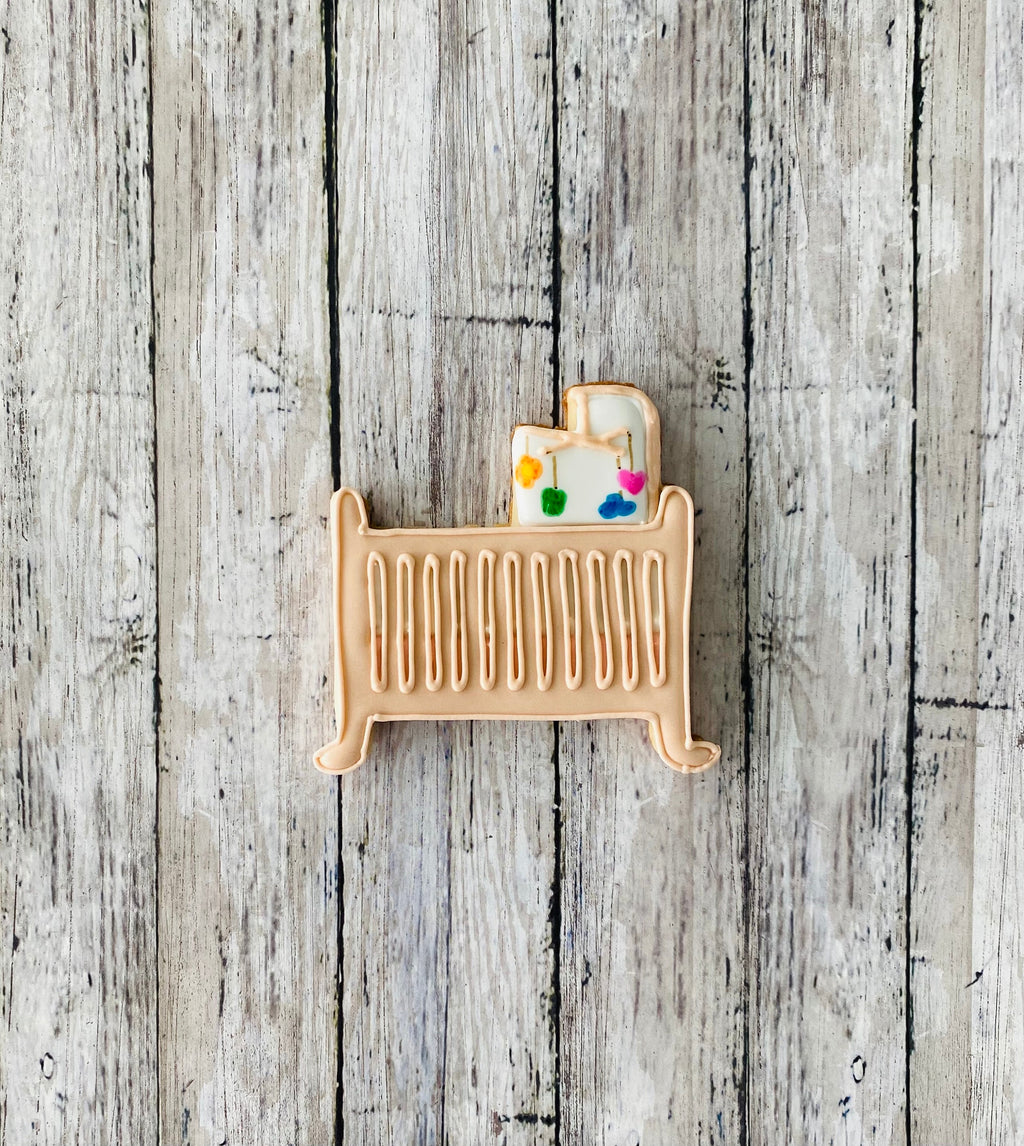 Baby Crib 2 Cookie Cutter, baby bed cutter, crib cutter, baby shower cutter, baby cutter