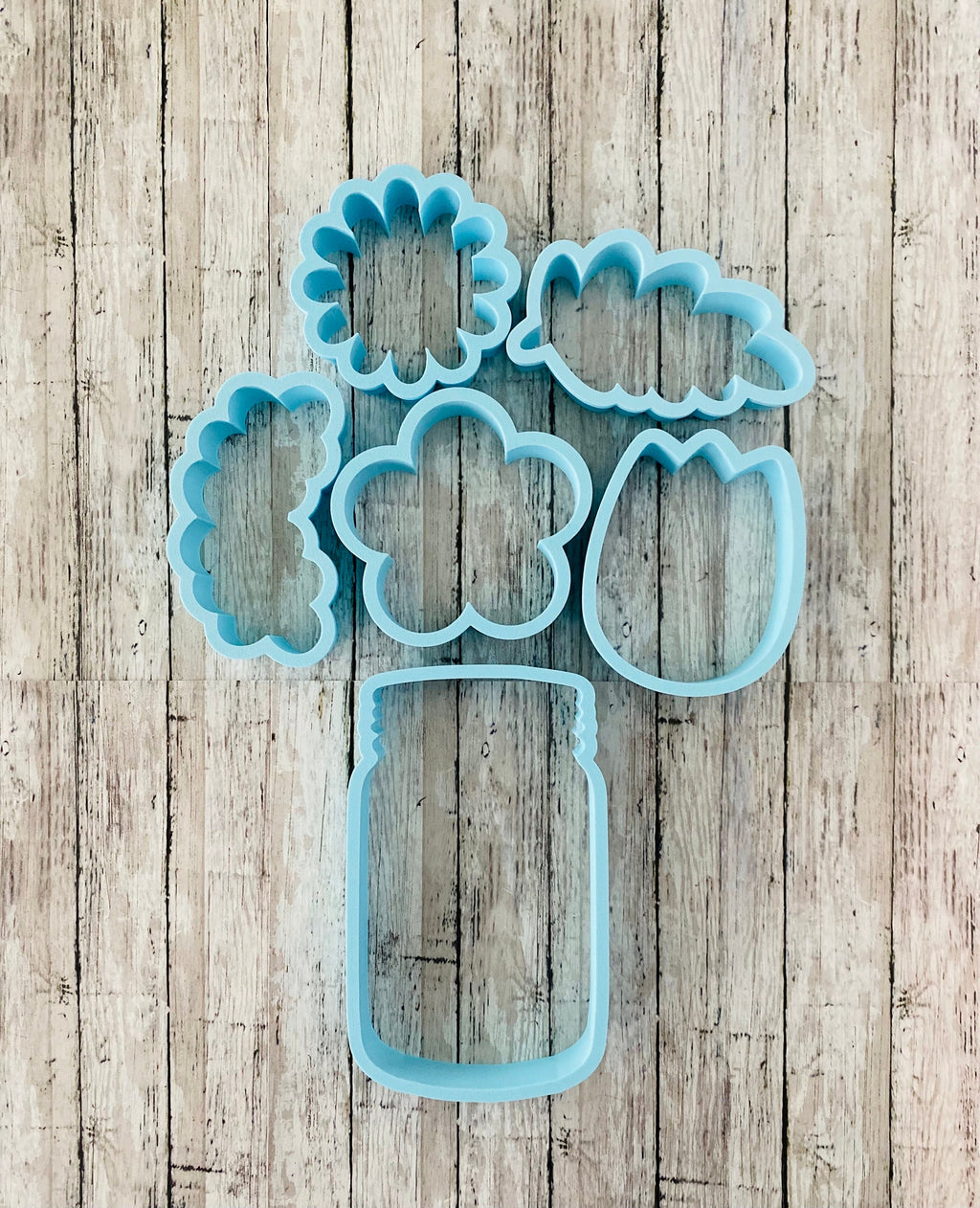 Mother's Day Flowers Cookie Cutter, Flower Cutter, Floral Cutter, leaves  Cutter, mason jar cutter