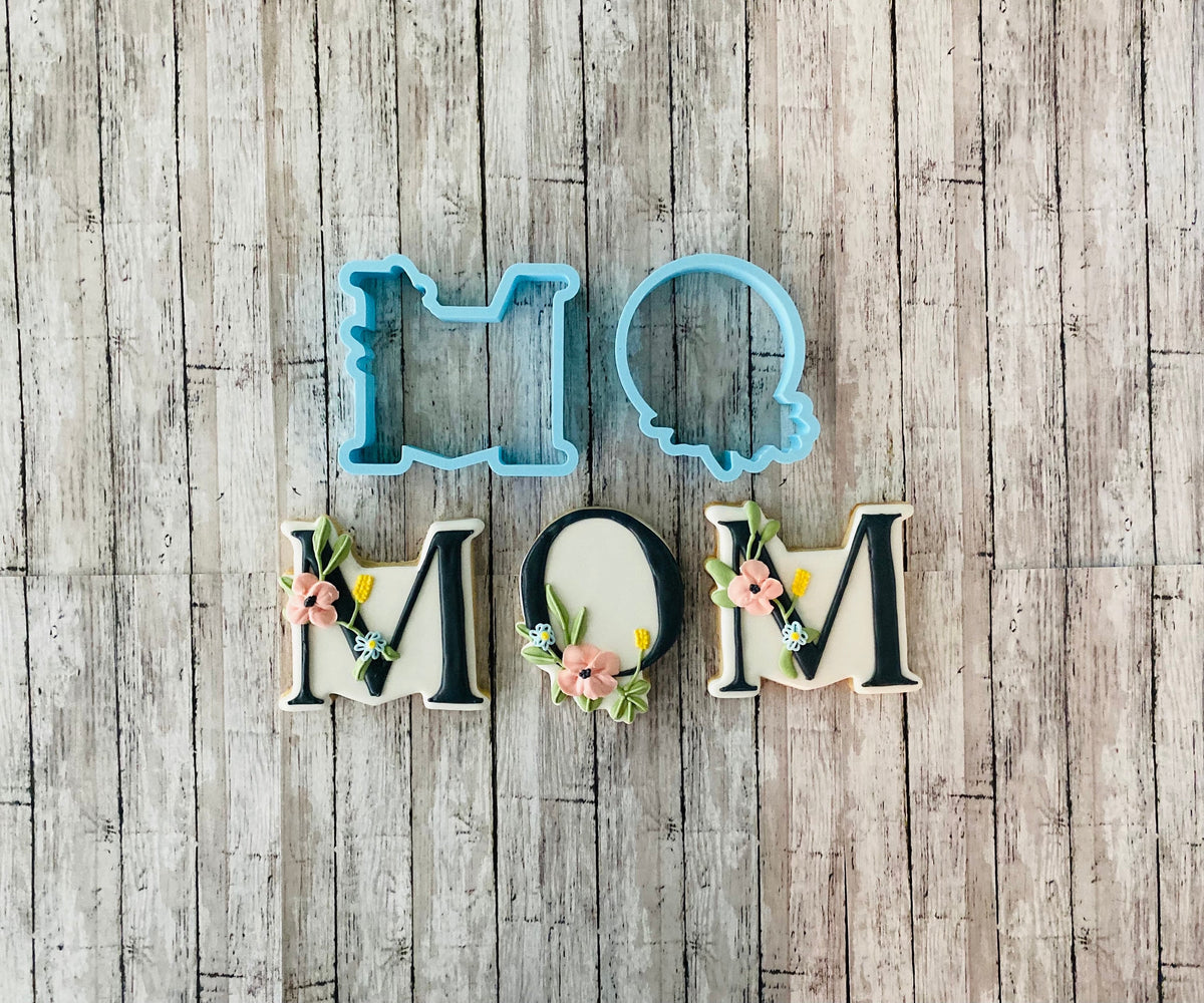 Mom Cookie Cutter, Flower Cutter, Floral Cutter, leaves cutter, Mother's Day cutter