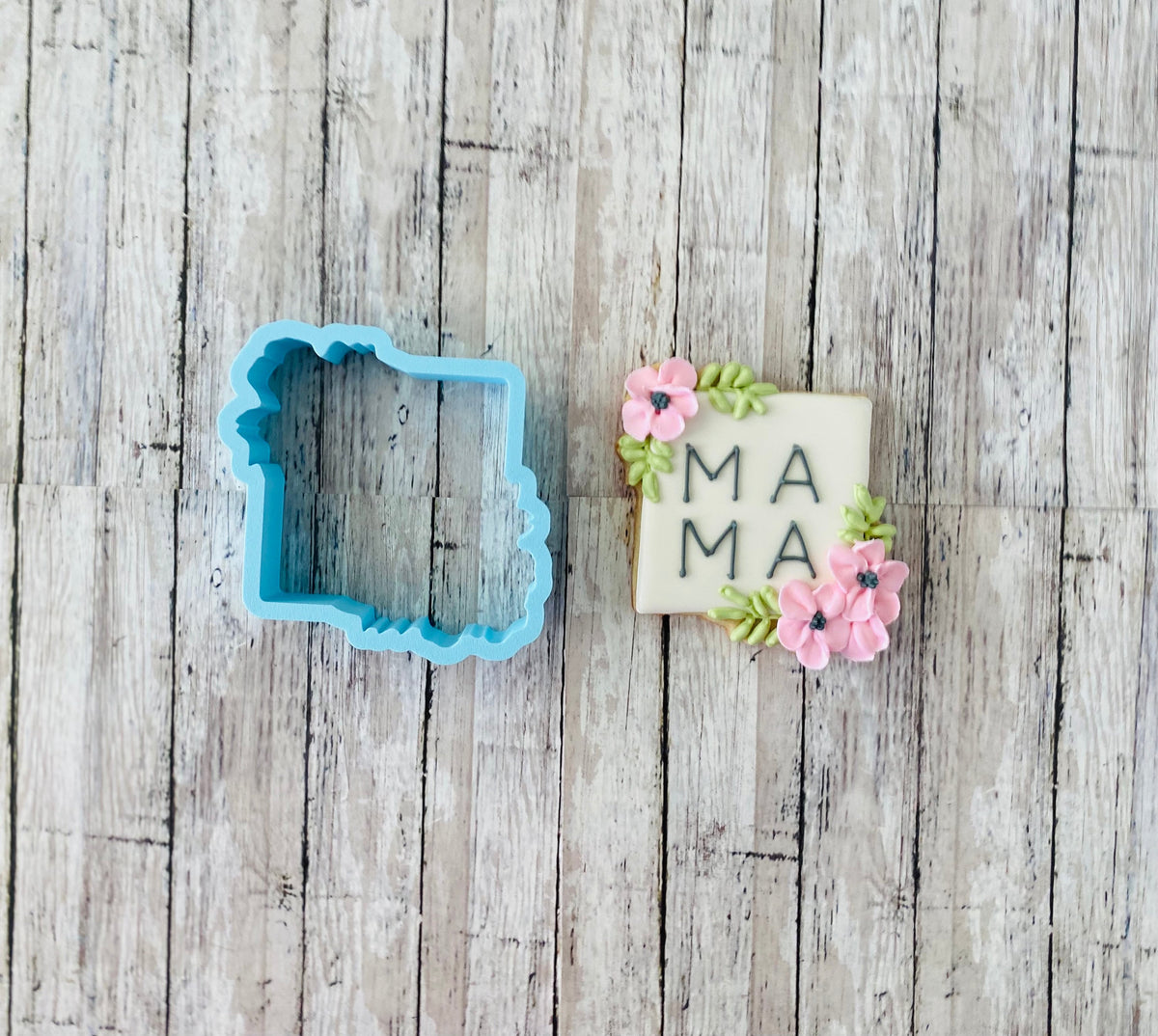 Floral Square Cookie Cutter, frame cutter, wedding cutter, bridal shower cutter, baby shower cutter, anniversary cutter