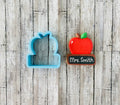 Apple Name Tag Cookie cutter, apple cutter, back to school cutter, teacher cutter, school cutter