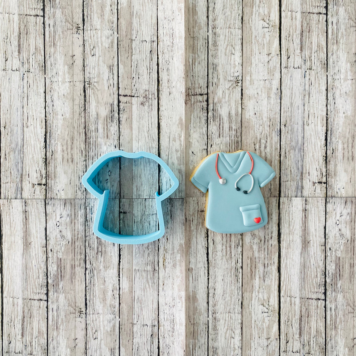 Nurse Cookie Cutter Set, scrub cutter, nurse hat cutter, mask cutter, doctor cutter