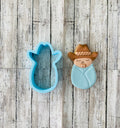Cowboy Baby Cookie Cutter, baby cutter, swaddled baby cutter, sleeping baby cutter, baby shower cutter