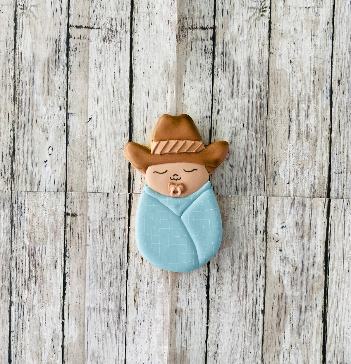 Cowboy Baby Cookie Cutter, baby cutter, swaddled baby cutter, sleeping baby cutter, baby shower cutter