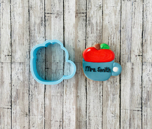 Apple Mug Cookie cutter, apple cutter, back to school cutter, teacher cutter, mug cutter, school cutter