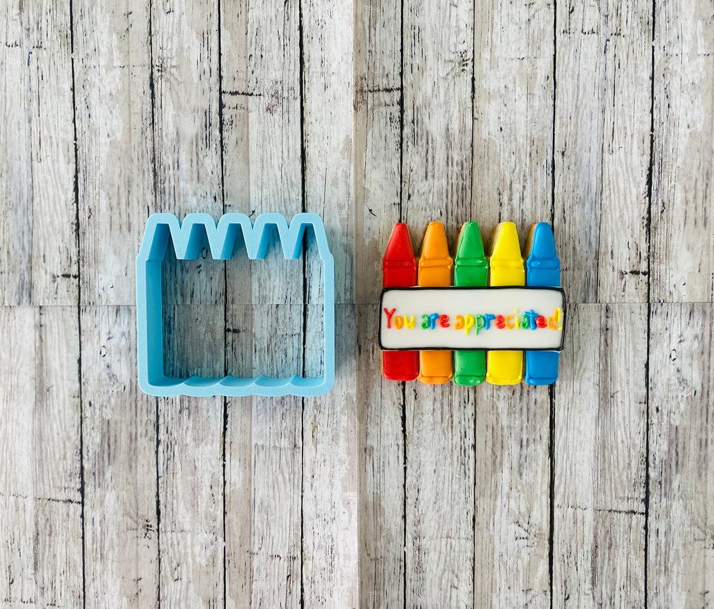 Crayon Cookie cutter, back to school cutter, teacher cutter, colors cutter, school cutter
