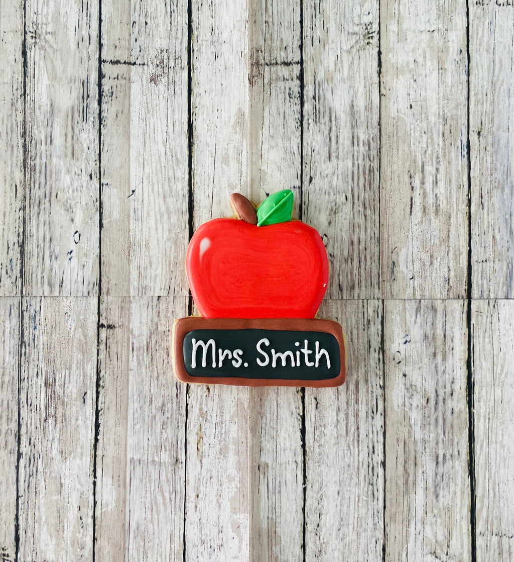 Apple Name Tag Cookie cutter, apple cutter, back to school cutter, teacher cutter, school cutter