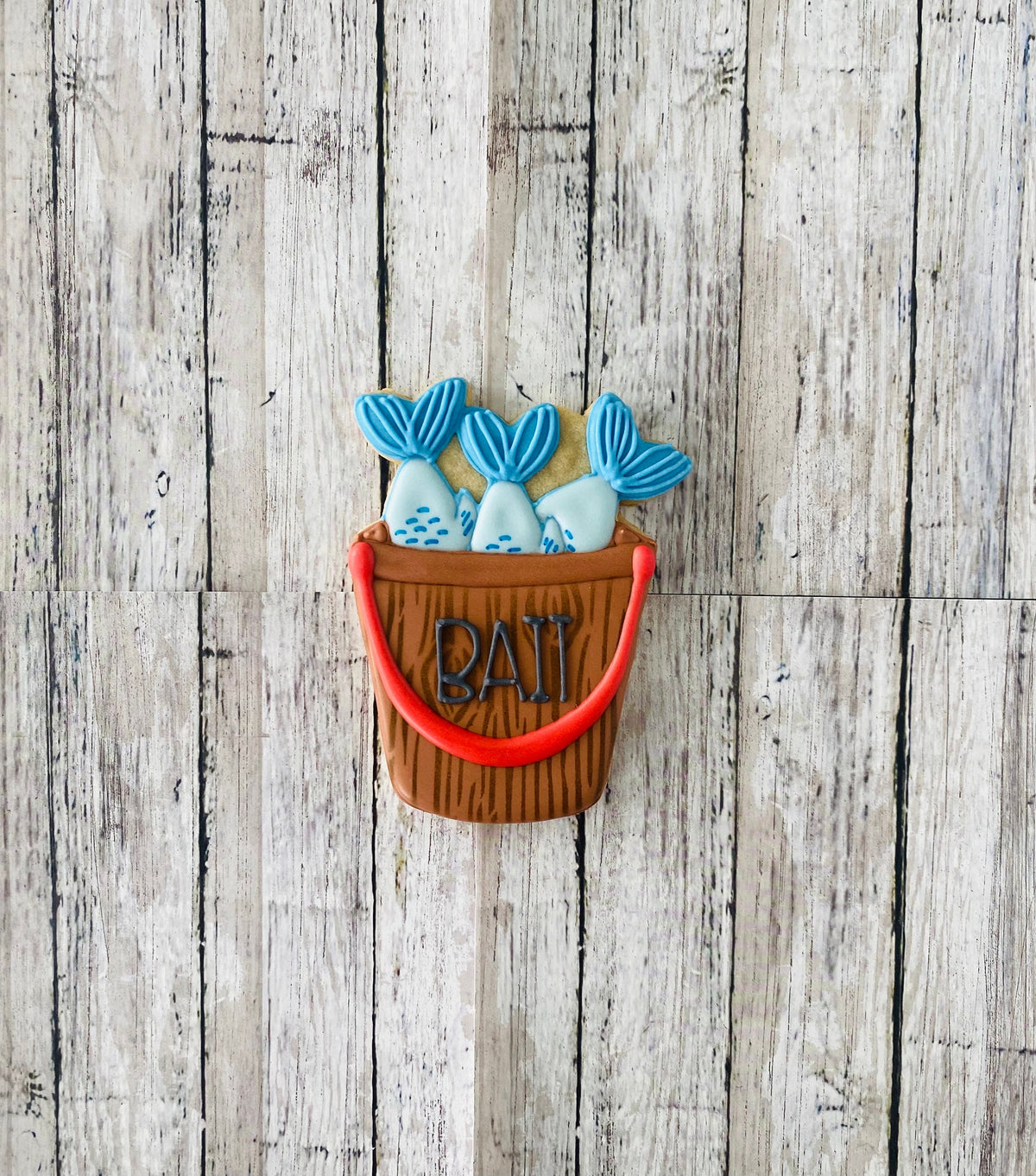 Bucket of Fish Cookie Cutter, dad cutter, fishing cutter, Father's Day cutter, bait bucket cutter