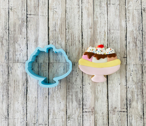 Banana Split Cookie Cutter, ice cream cutter, desert cutter, party cutter, summer cutter