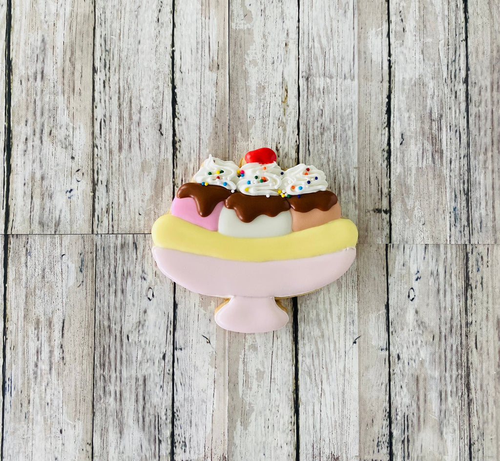 Banana Split Cookie Cutter, ice cream cutter, desert cutter, party cutter, summer cutter