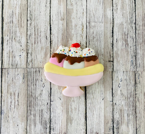 Banana Split Cookie Cutter, ice cream cutter, desert cutter, party cutter, summer cutter