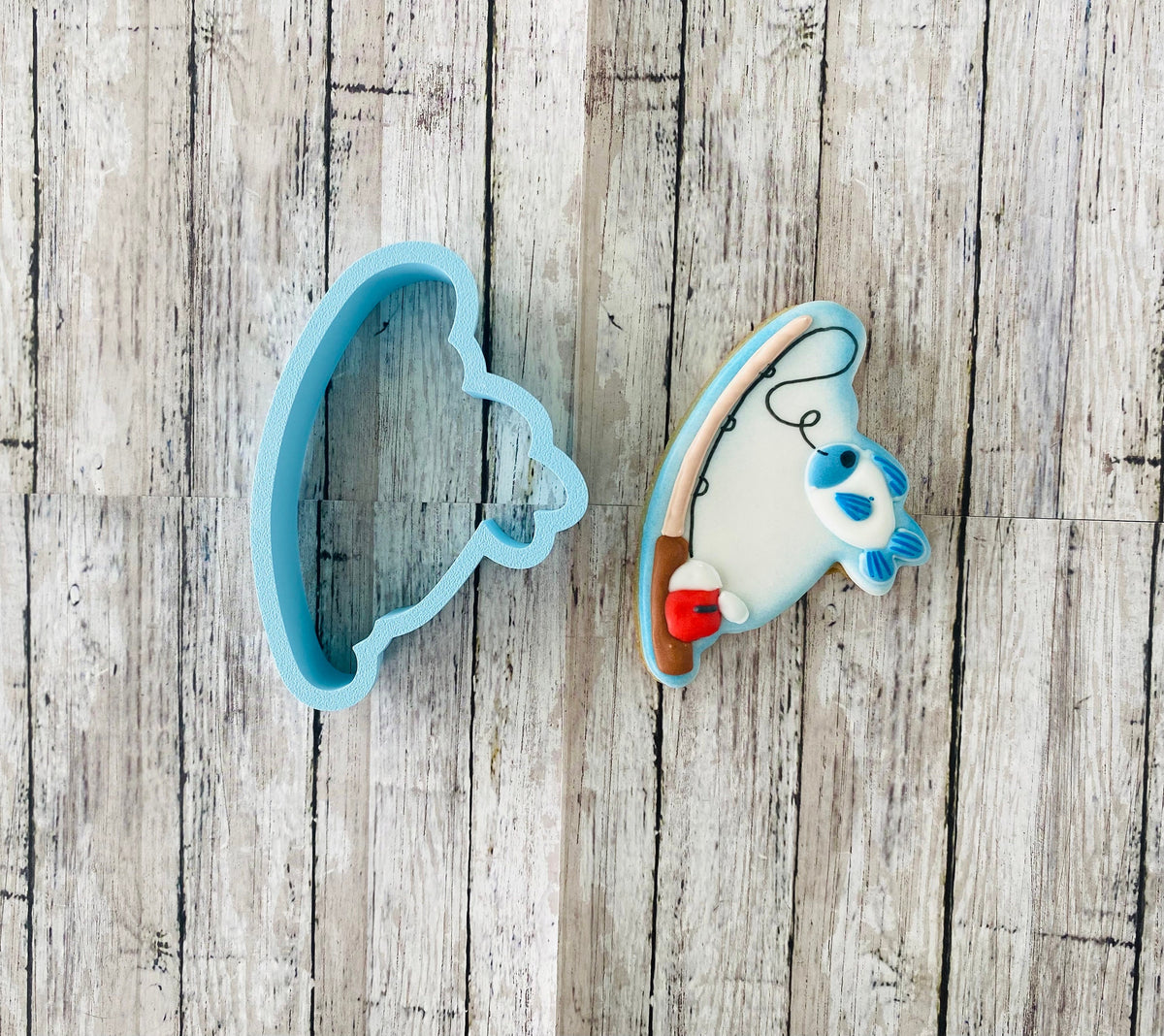 Fishing Cookie Cutter Set, fishing hat cutter, fishing rod Cutter, fishing pole Cutter, tackle box cutter, fish cutter