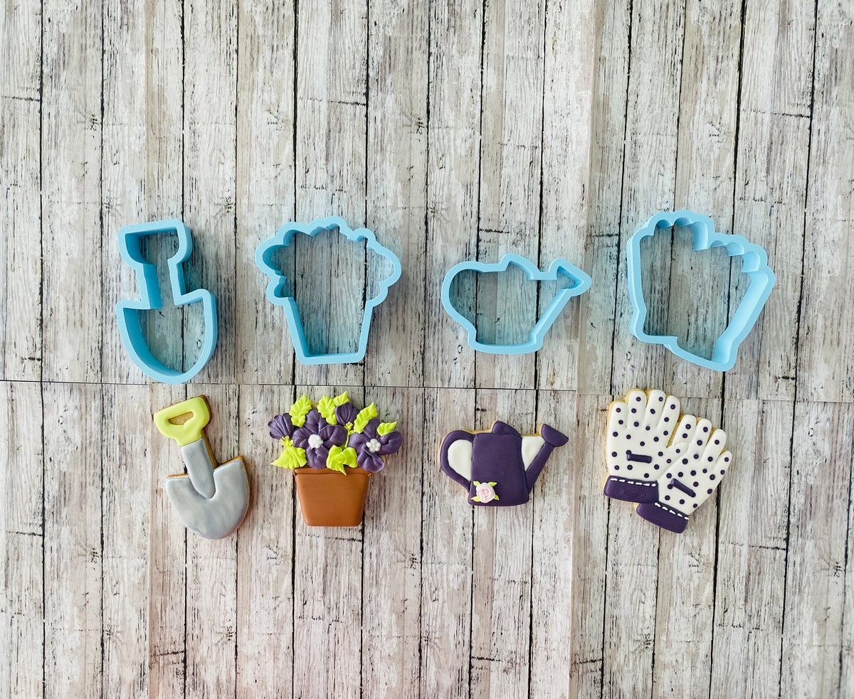 Garden Set Cookie Cutters, gloves cutter, garden cutter, shovel cutter, watering can cutter, plant cutter