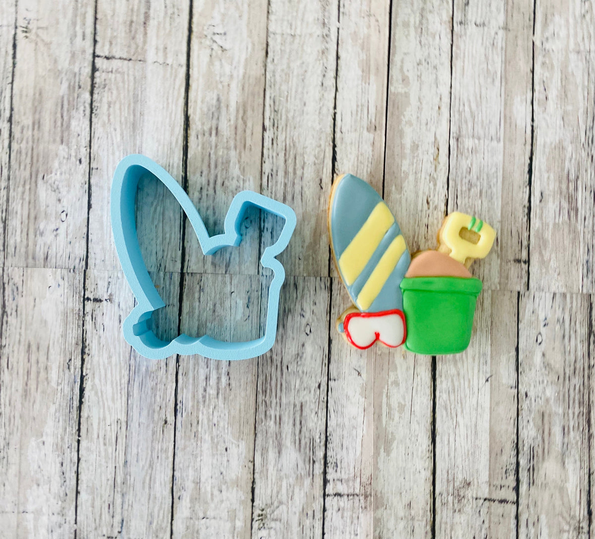 Beach Set Cookie Cutter, beach Cutter, Summer Cutter, shovel Cutter, sand cutter, kids cutter, toy cutter, surf board cutter
