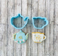 Tea Cookie Cutter Set, tea cup cutter, teapot cutter, drink cutter, coffee cutter, party cutter