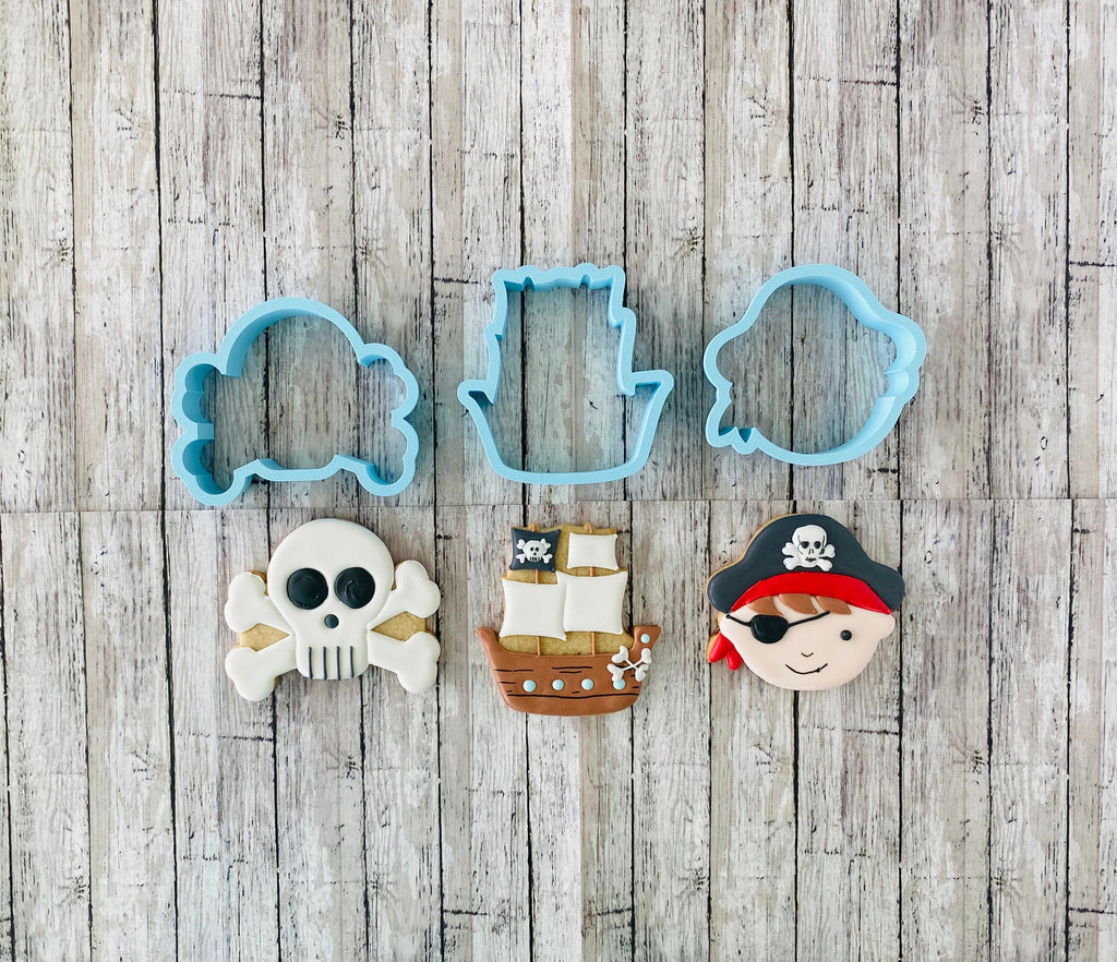Pirate Cookie Cutter Set, pirate cutter, pirate ship cutter, skull cutter, ocean cutter, sea cutter, boat cutter