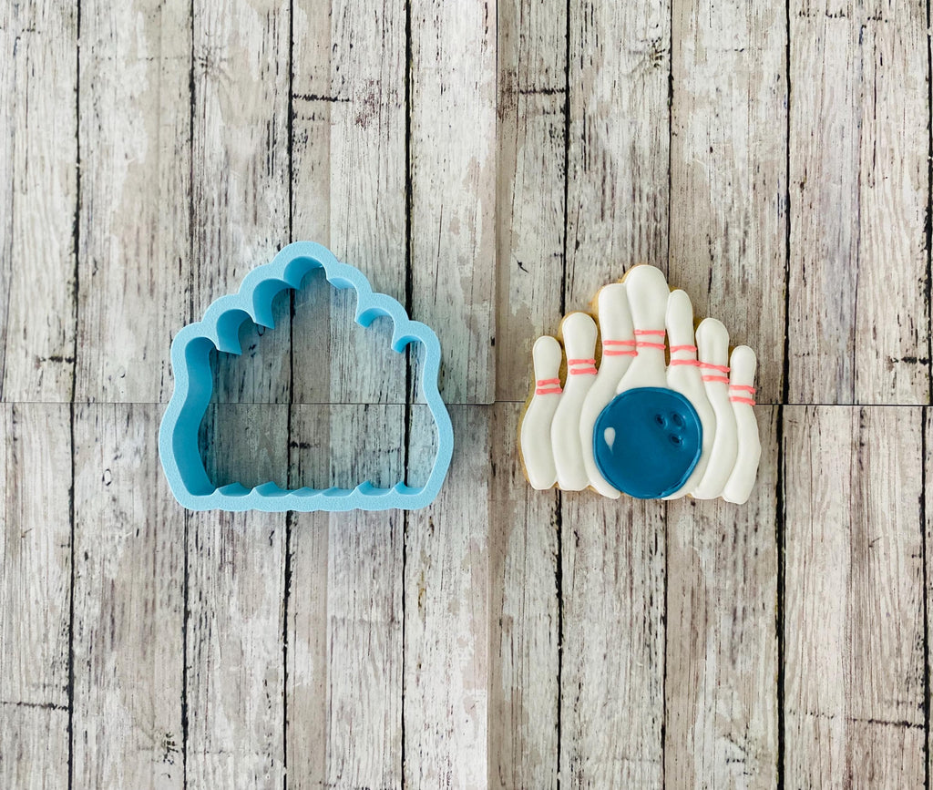 Bowling Pins Set Cookie Cutter, bowling pins cutter, sports cutter, men's cutter, bowling ball cutter