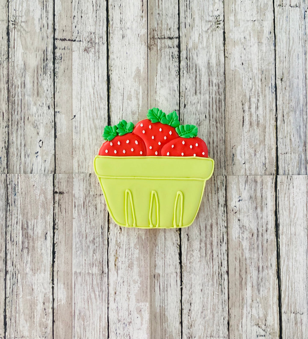 Strawberry Basket Cookie Cutter,  fruit cutter, garden cutter, berry cutter, food cutter