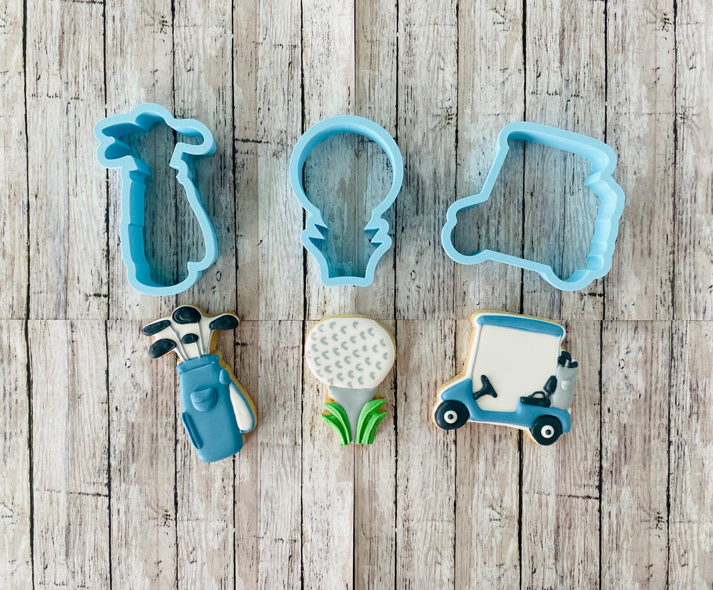 Golf Cookie Cutter Set, golf clubs cutter, sports cutter, golf tee cutter, golf cutter, golf cart cutter