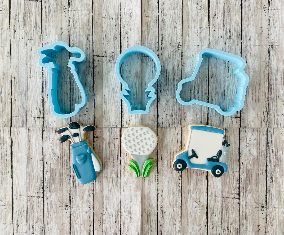 Golf Cookie Cutter Set, golf clubs cutter, sports cutter, golf tee cutter, golf cutter, golf cart cutter