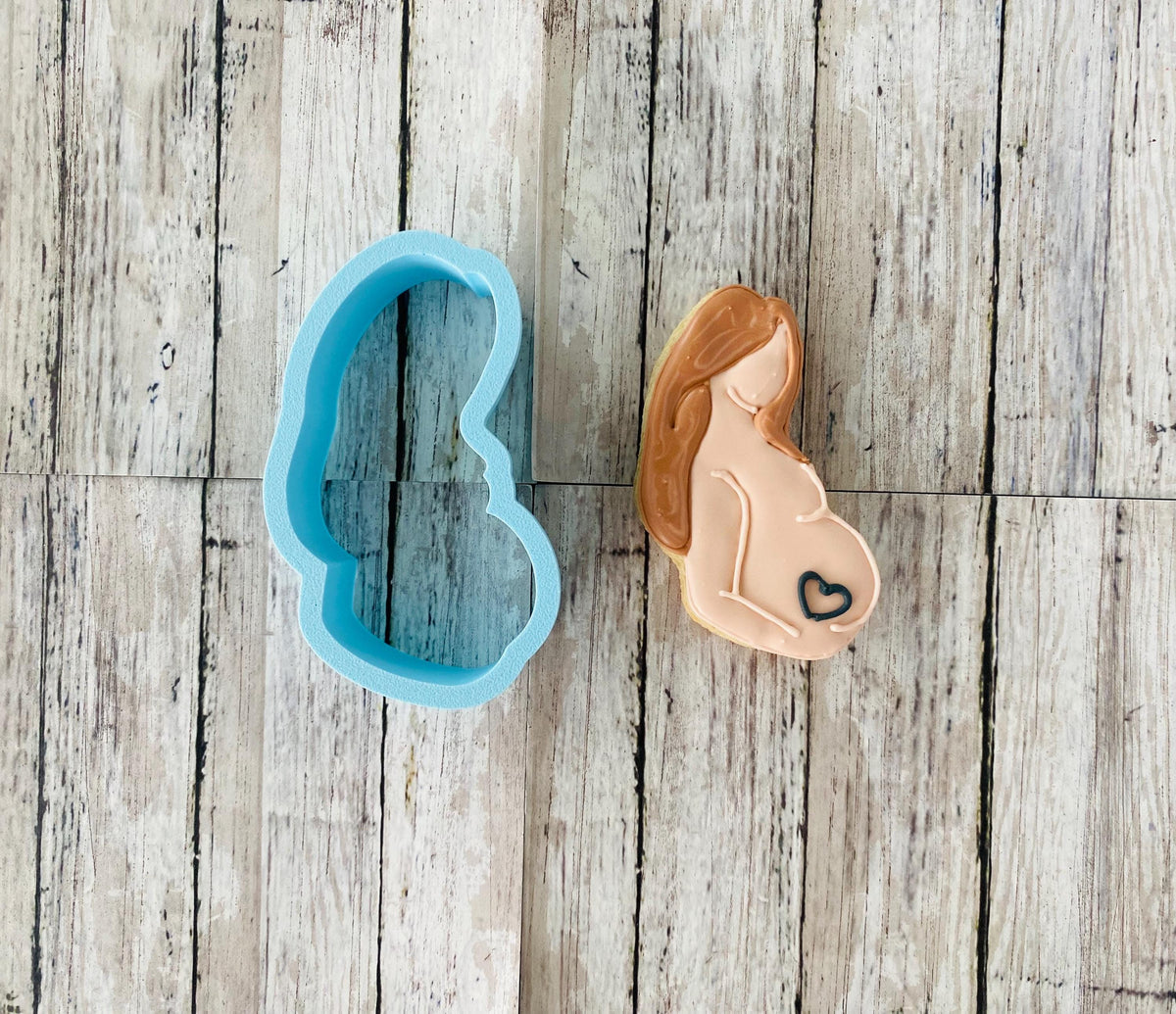 Pregnant Mother Cookie Cutter, baby shower cutter, baby cutter, expected mother cutter, mom cutter