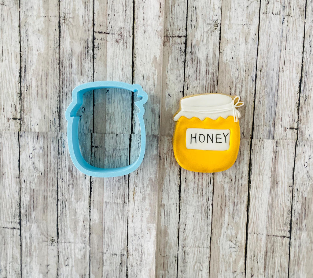 Bee & Honey Cookie Cutter Set, bee cutter, honey jar cutter, homey comb cutter, bee hive cutter, insect cutter, honey cutter