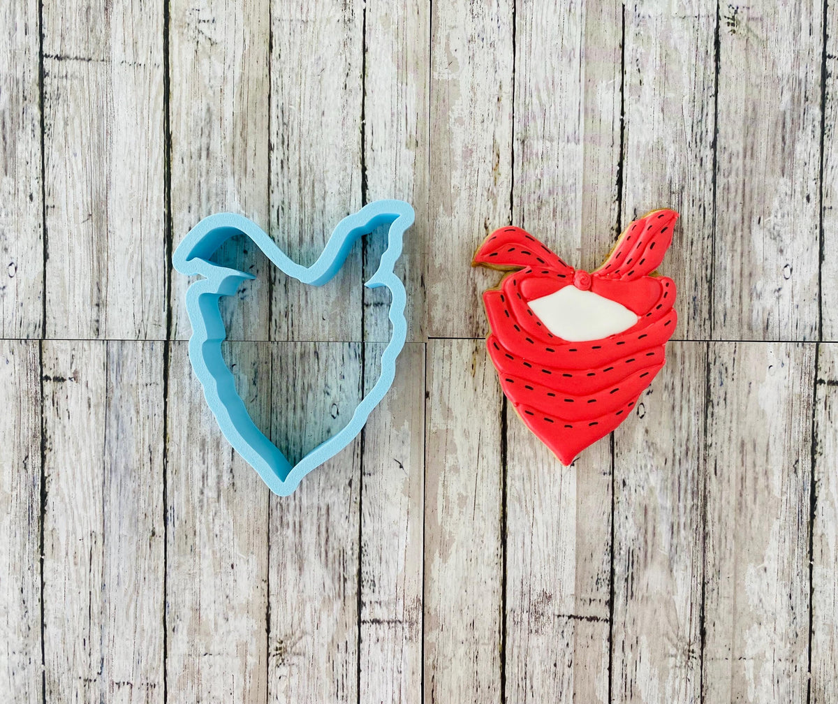 Bandanna Cookie Cutter, cowboy cutter, clothes cutter, baby shower cutter