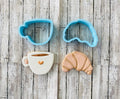 Coffee & Croussiant Cookie Cutter Set, Coffee Mug cutter, croussiant cutter, breakfast cutter