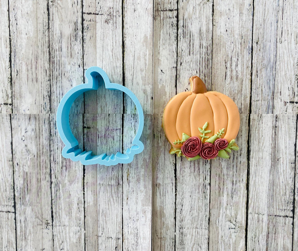 Floral Pumpkin Cookie Cutter, pumpkin cutter, thanksgiving cutter, fall cutter, fruit cutter