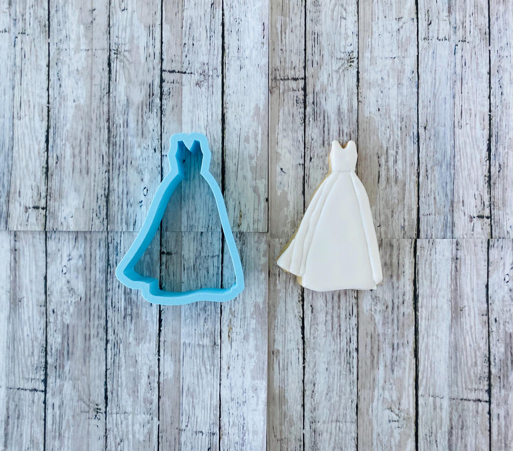Plain Wedding Dress Cookie Cutters, dress cuter, gown cutter, wedding cutter, girl cutter, anniversary cutter, bride cutter