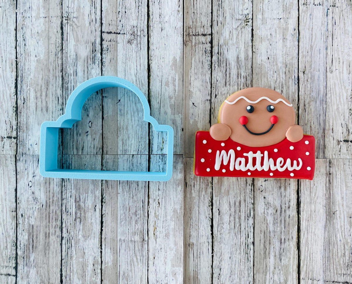 Gingerbread With Sign Cookie Cutter, Christmas cutter, gingerbread man cutter, gingerbread girl cutter, Christmas cookies