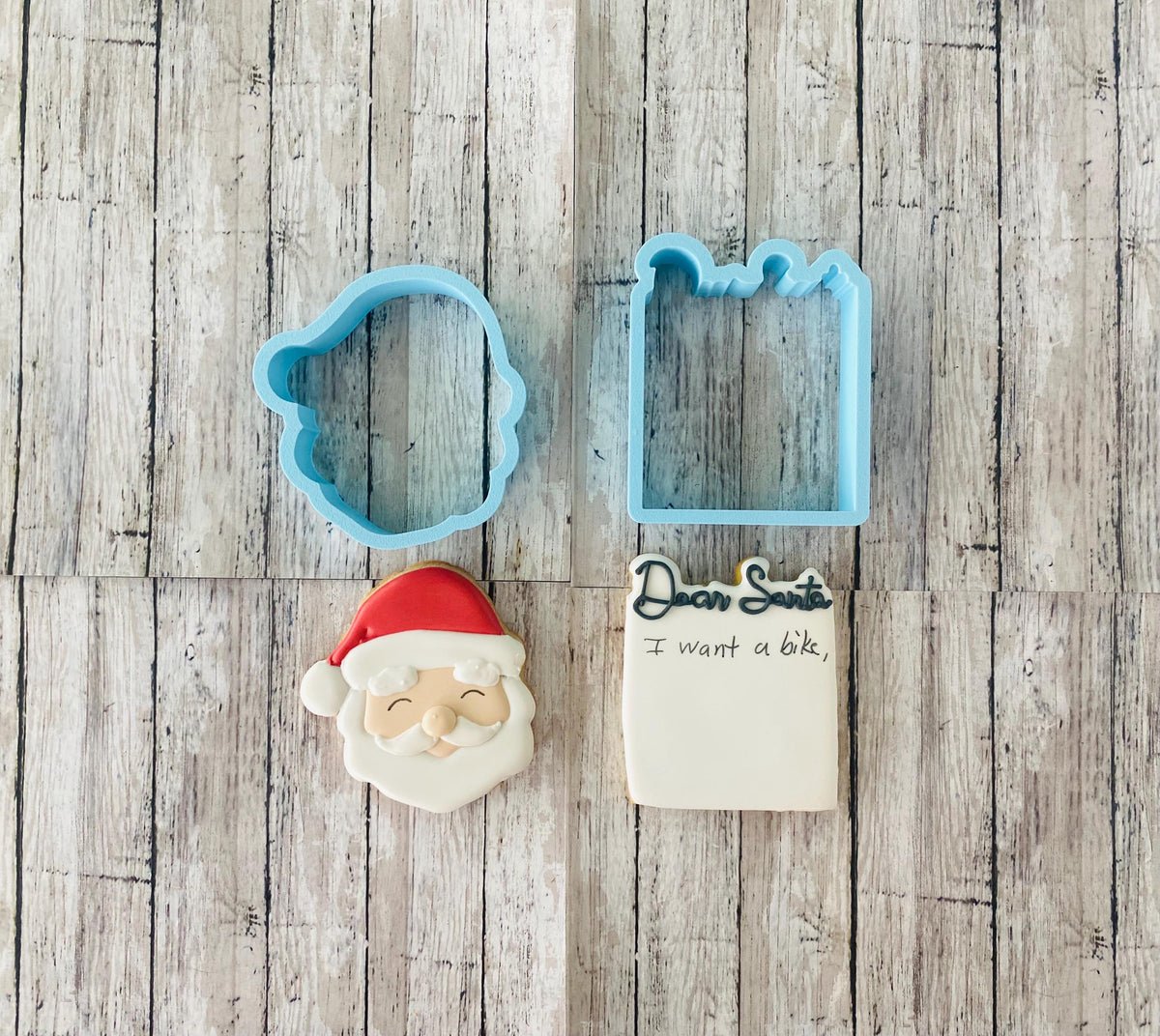 Santa & Santa Letter Cookie Cutter, ho ho ho cutter, Santa Claus cutter, Christmas cutter