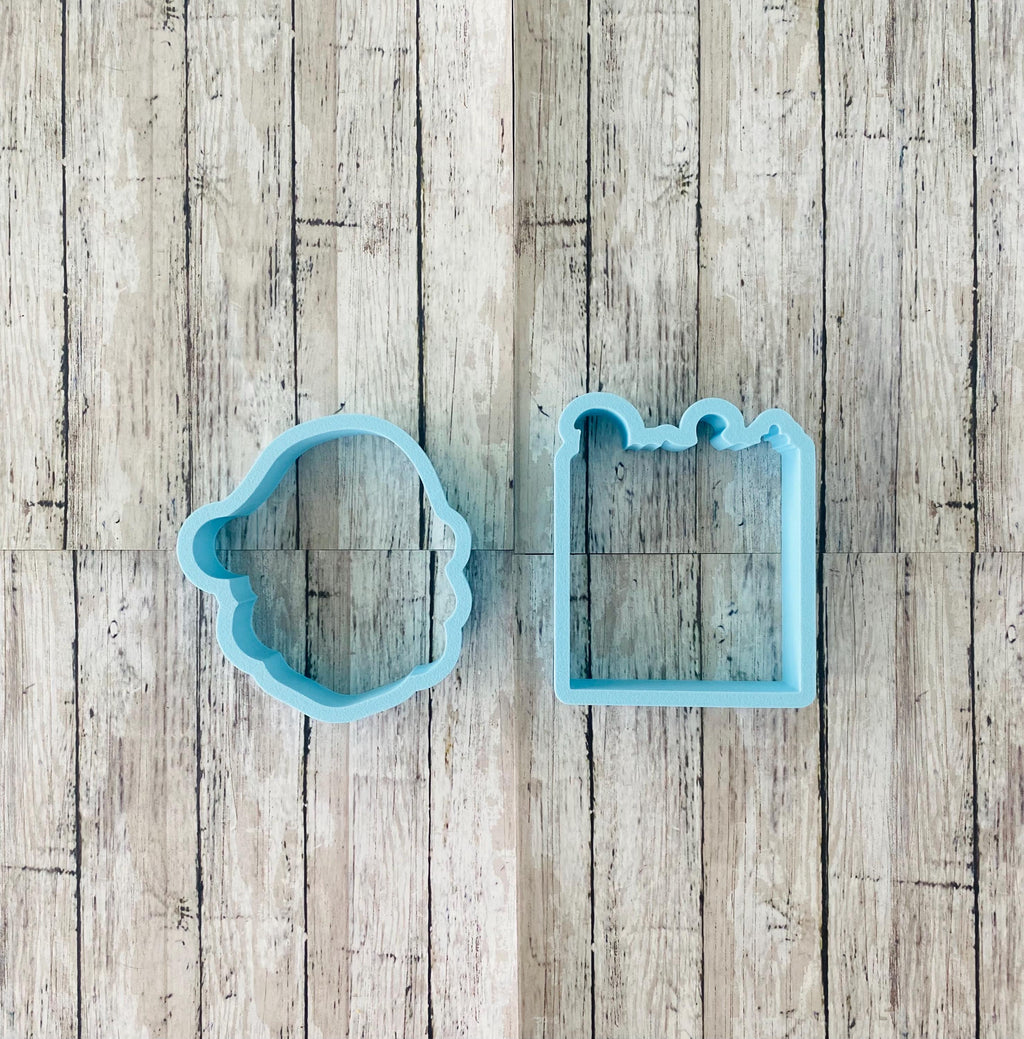 Santa & Santa Letter Cookie Cutter, ho ho ho cutter, Santa Claus cutter, Christmas cutter