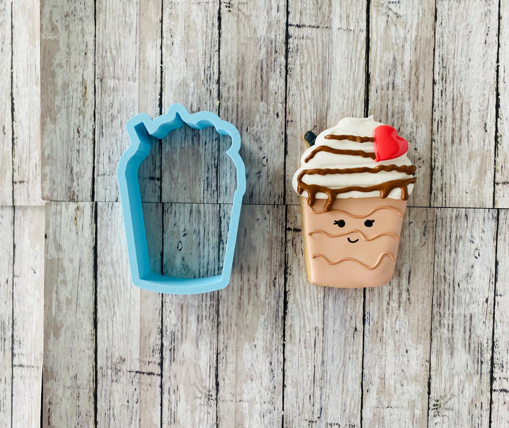 Heart Frappuccino Cookie Cutter, valentines cutter, coffee cutter