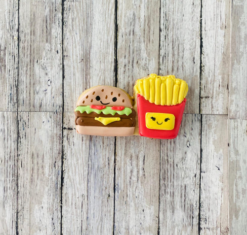 Burger and Fries 2 Cookie Cutter, food cutter, burger cutter, fries cutter, fast food cutter, bbq cutter