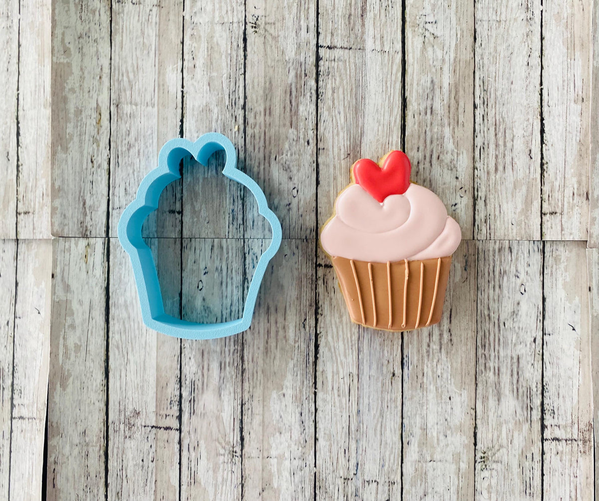 Heart Cupcake Cookie Cutter,  valentines cutter, cupcake cutter, desert cutter