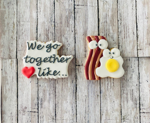 Bacon and Eggs Cutters, we go together cutter, valentines cutter