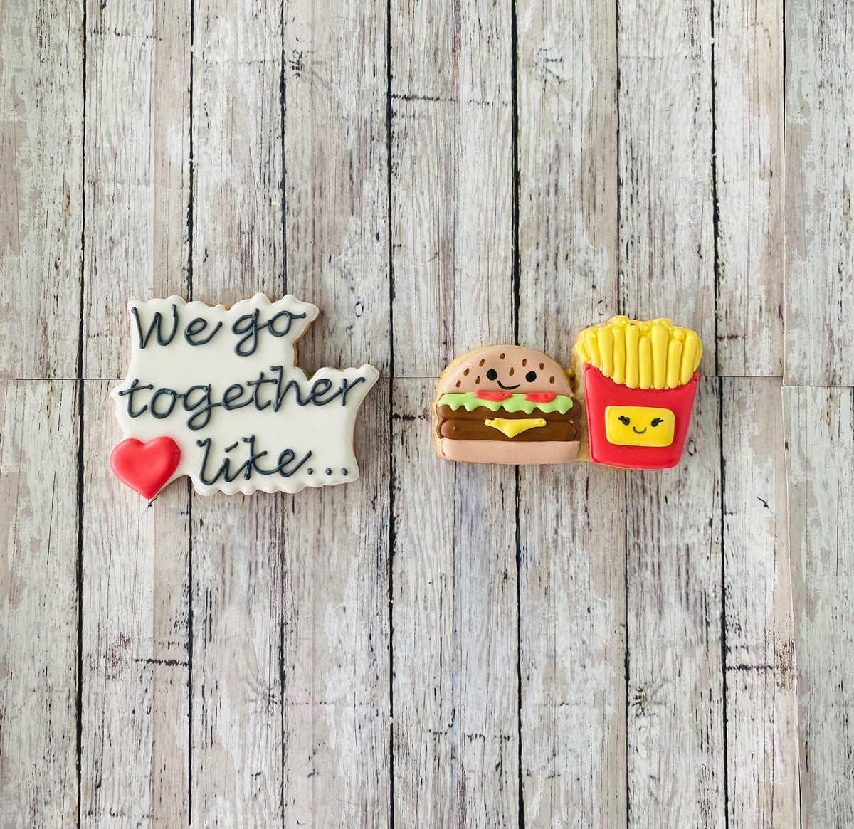 Burger and Fries Cutters, we go together cutter, valentines cutter