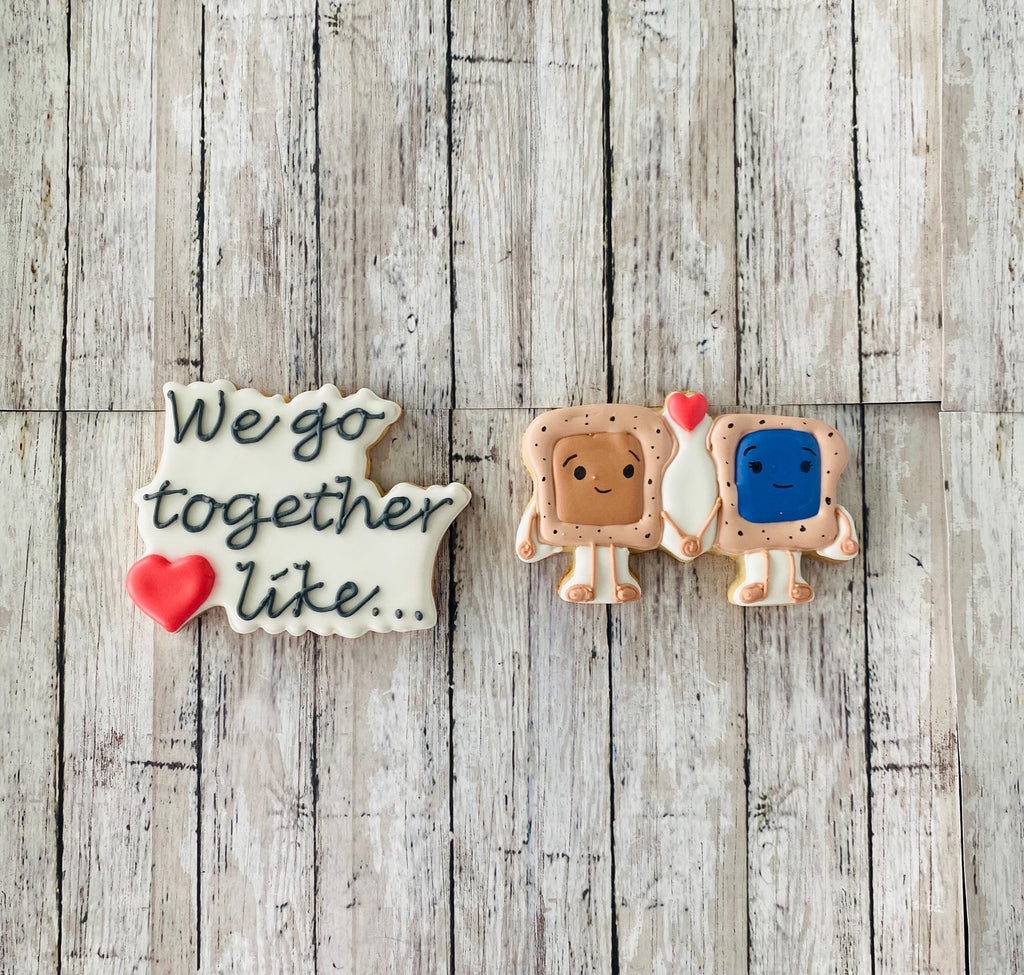 Peanut Butter and Jelly Cutters, we go together cutter, valentines cutter
