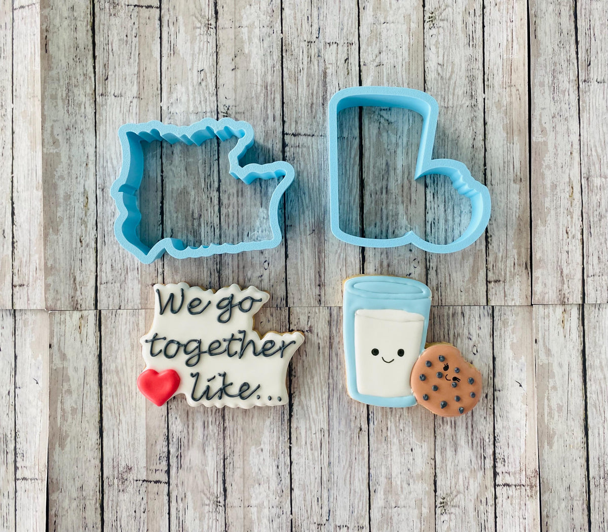 Cookies and Milk Cutters, we go together cutter, valentines cutter